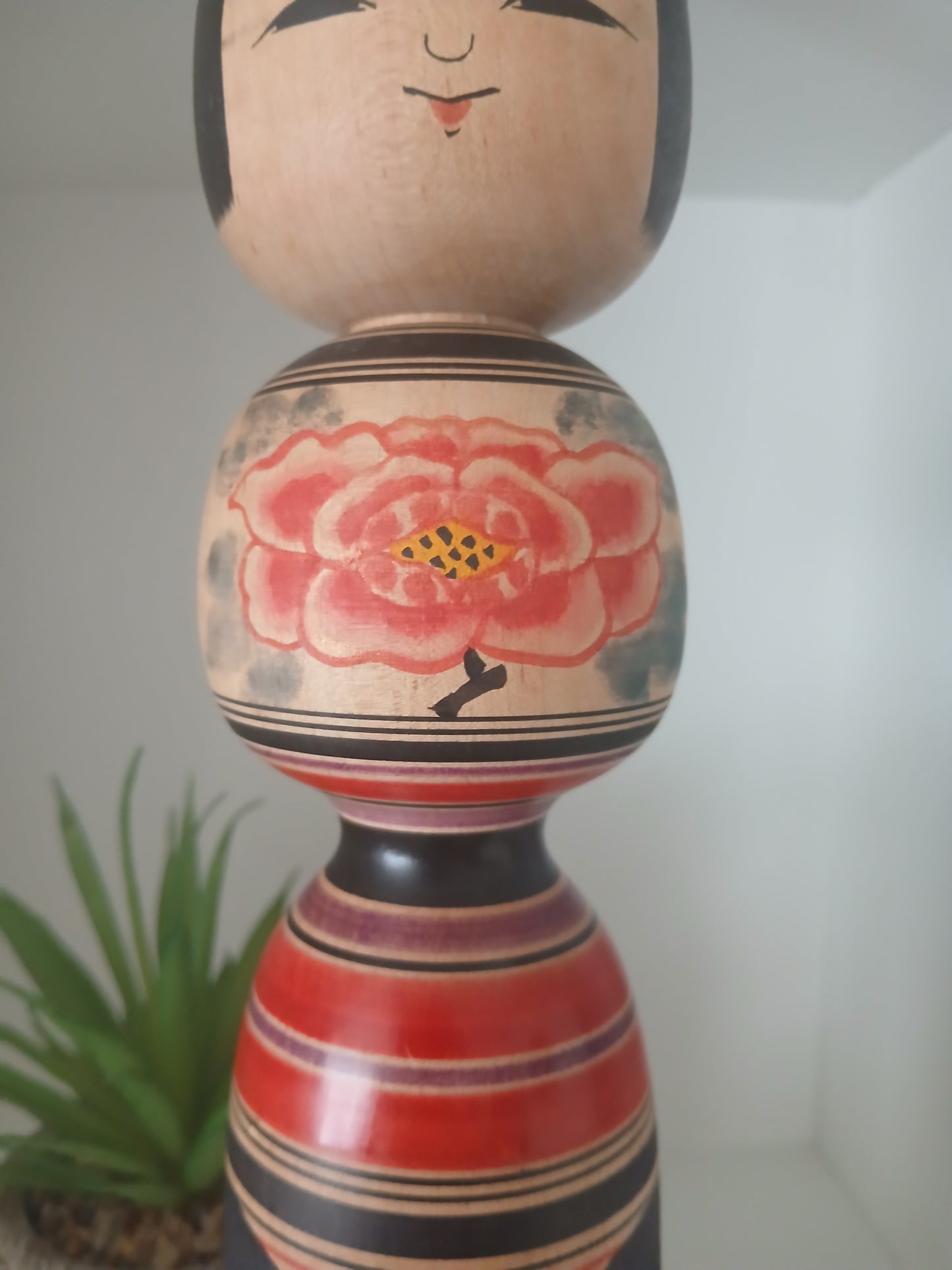 Vintage Traditional Tsugaru Daruma Kokeshi by Abo Muchihide (1950-)