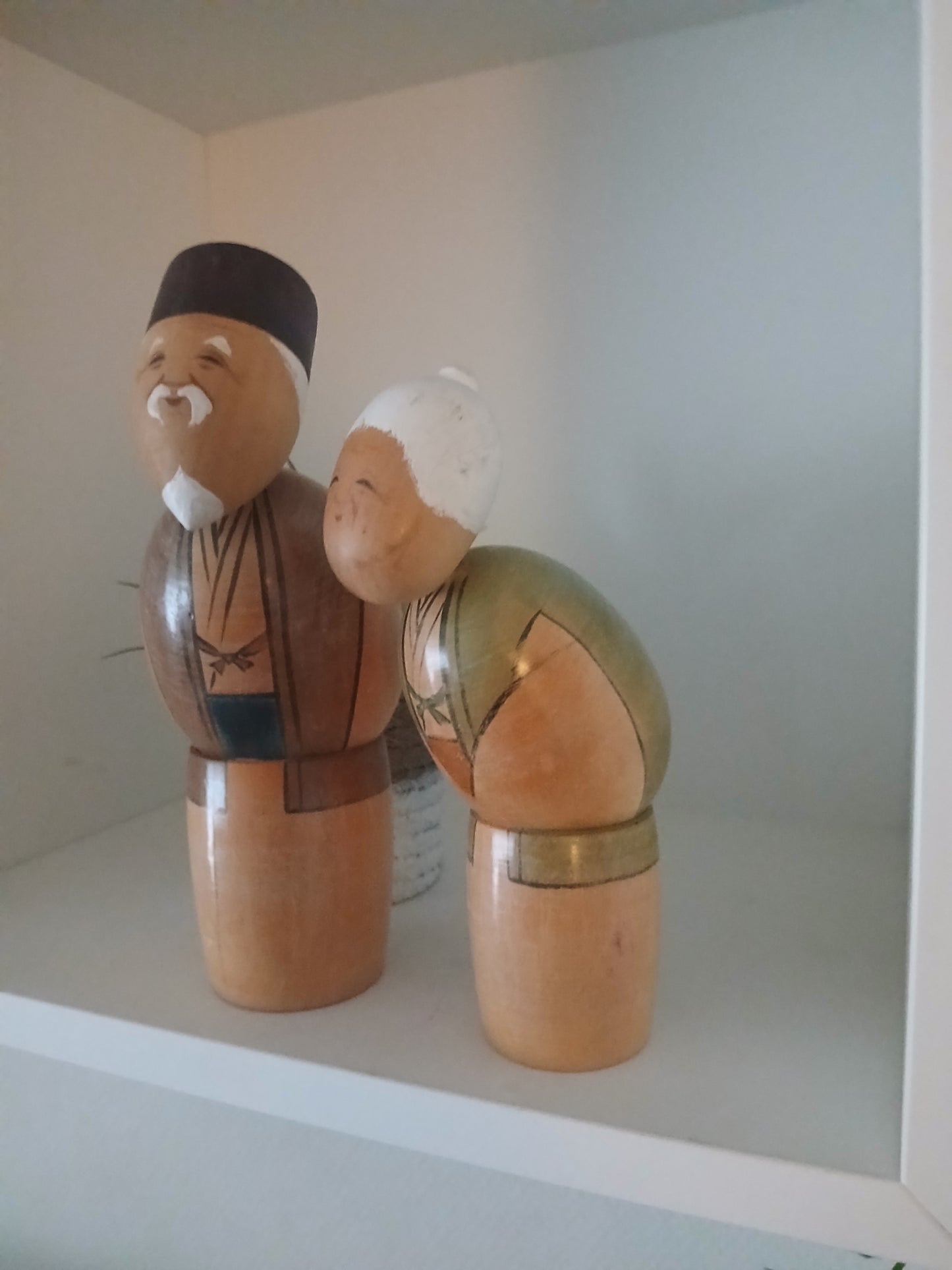 Vintage set Sosaku Kokeshi of elderly couple