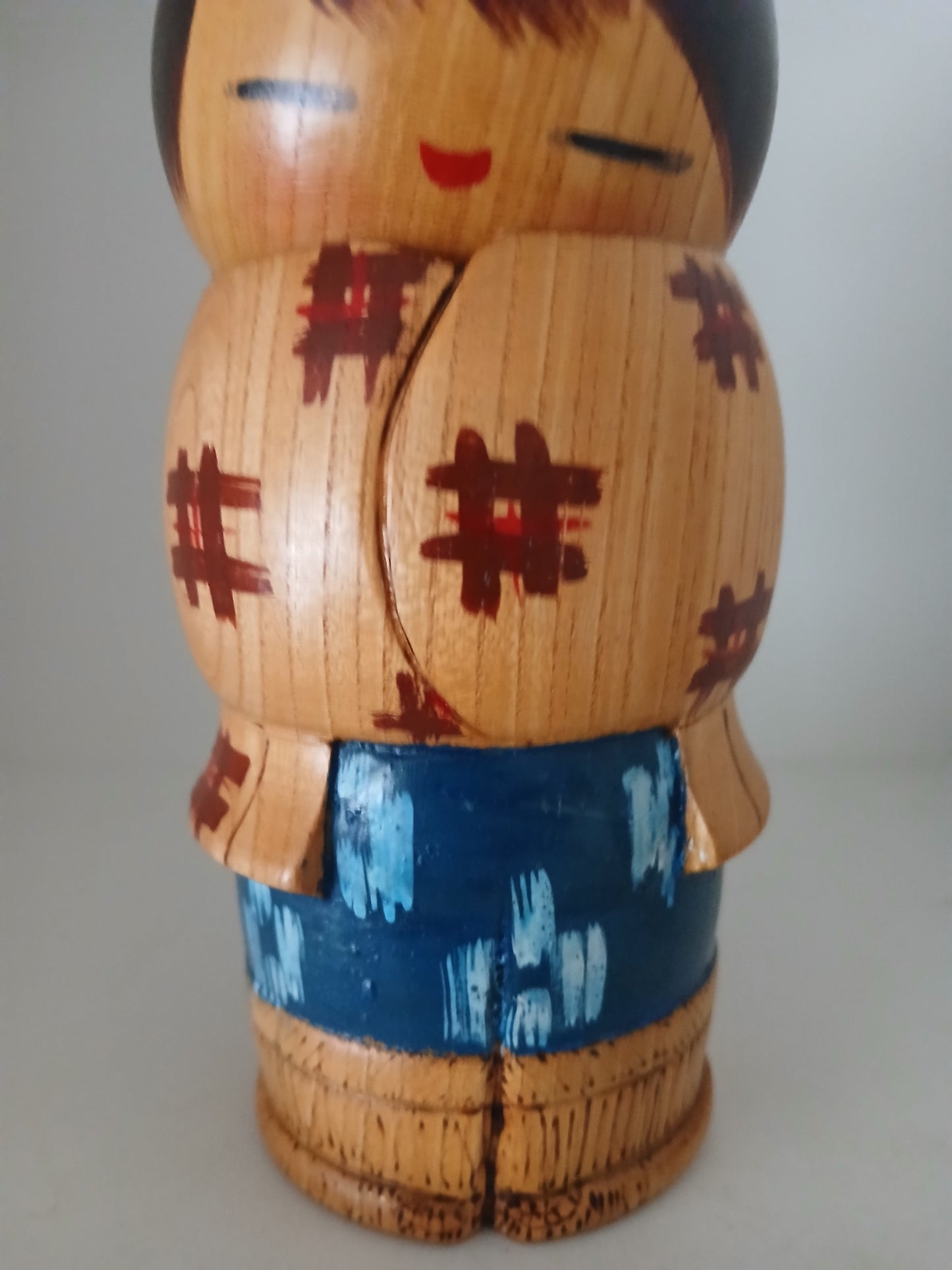 Rare Vintage Sosaku Kokeshi by Aoki Ryoka (1931-) 
