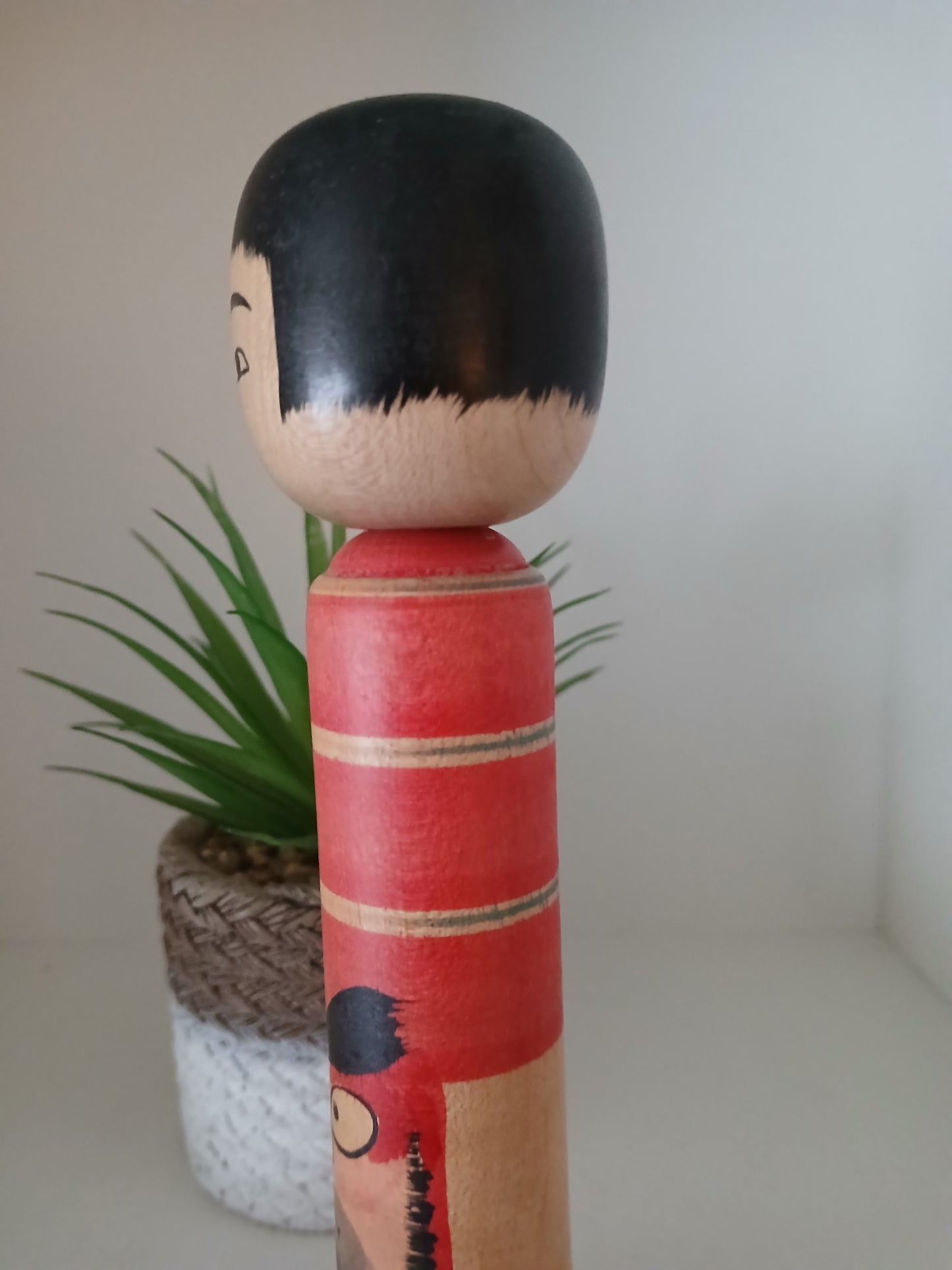Vintage traditional Tsugaru kokeshi with Daruma