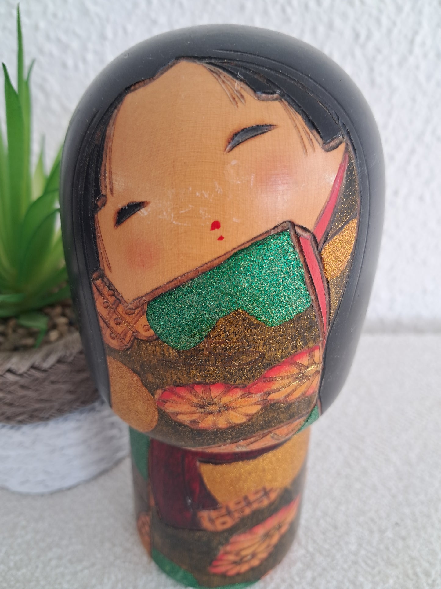 Beautiful creative Kokeshi made by Toshio Sekiguchi (1947-)