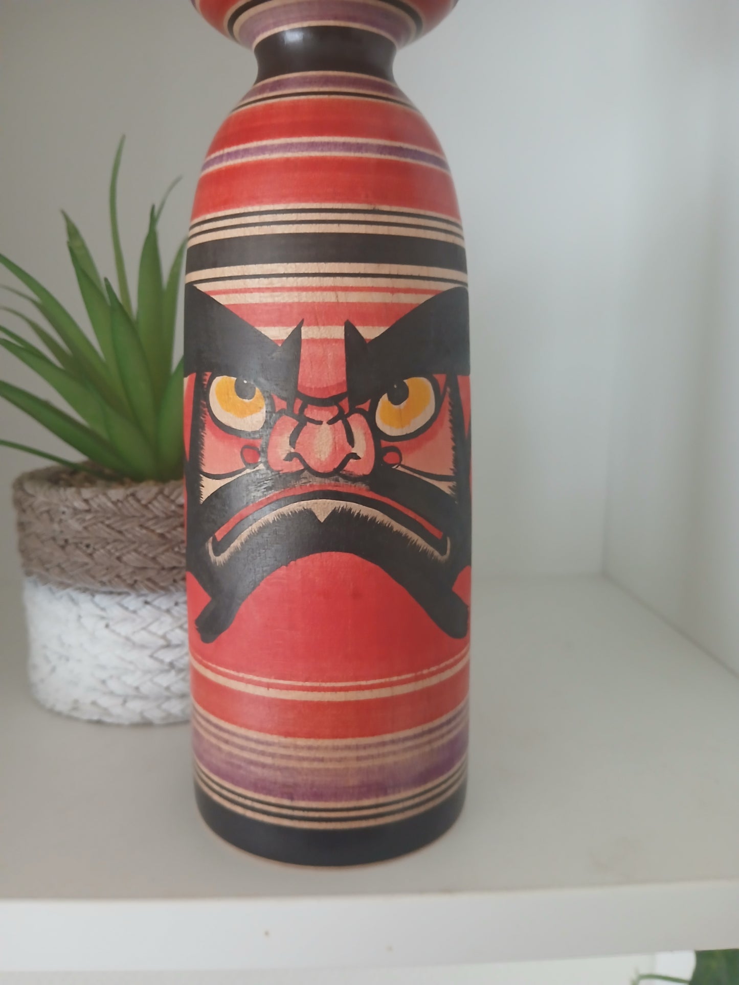 Vintage Traditional Tsugaru Daruma Kokeshi by Abo Muchihide (1950-)