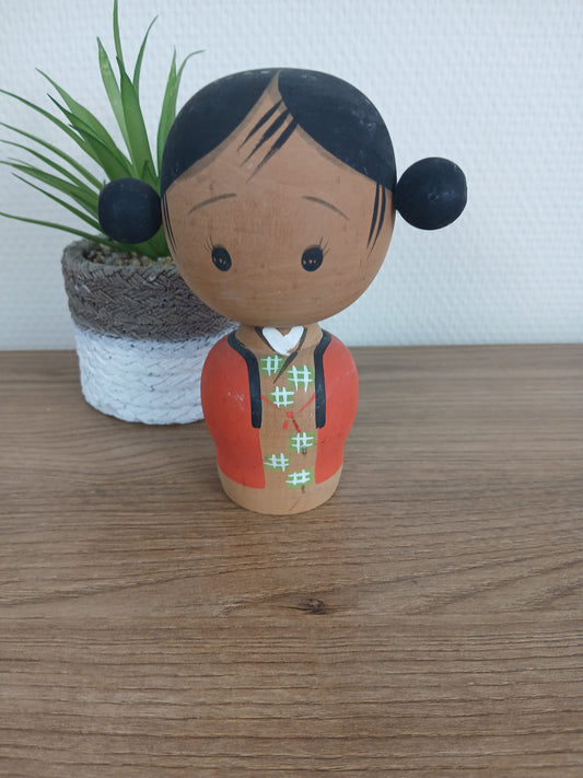 Vintage cute Sosaku kokeshi by Fujikawa Shoei