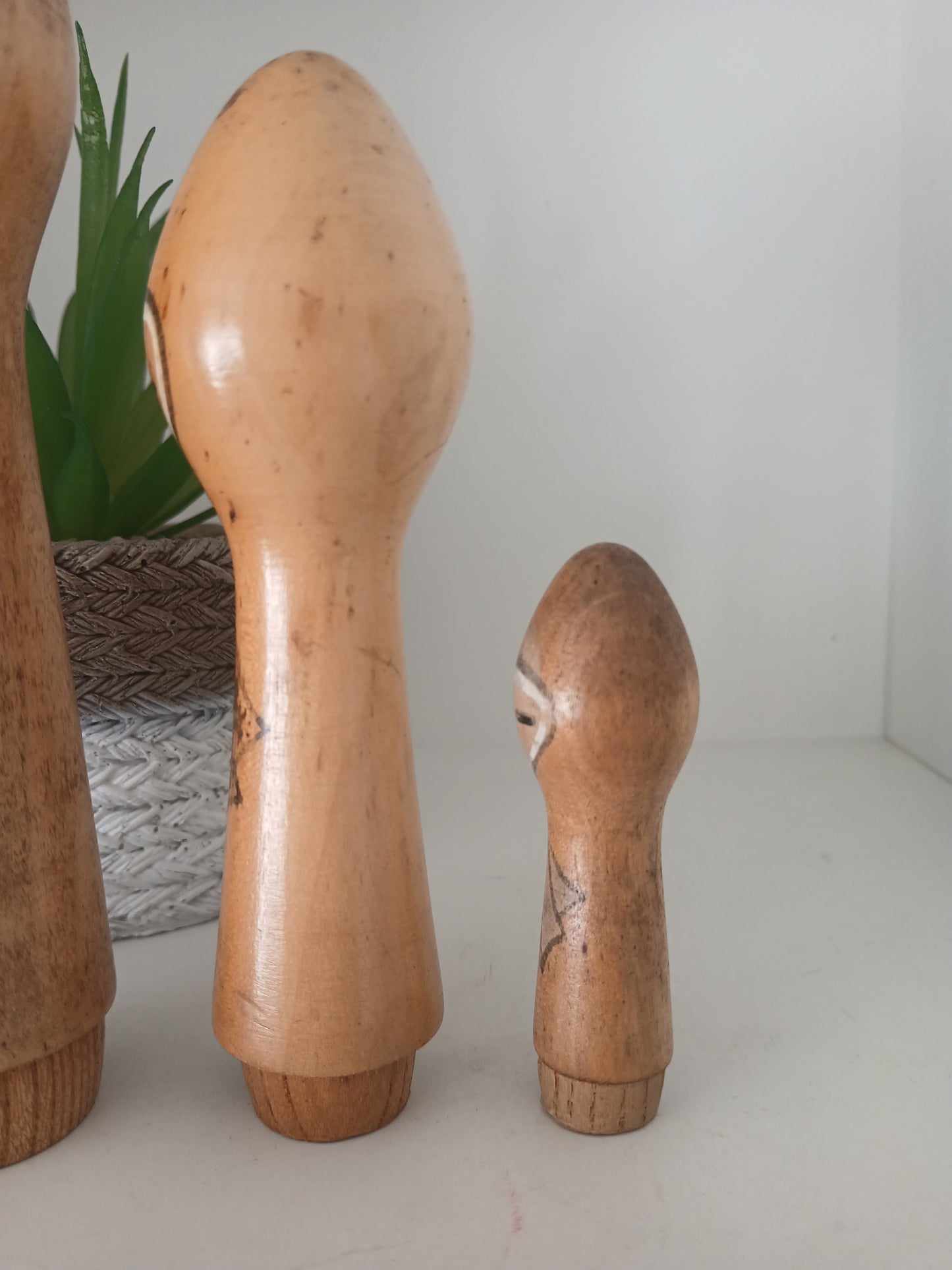 Vintage set of 3 creative kokeshi by Isamu Yamakawa