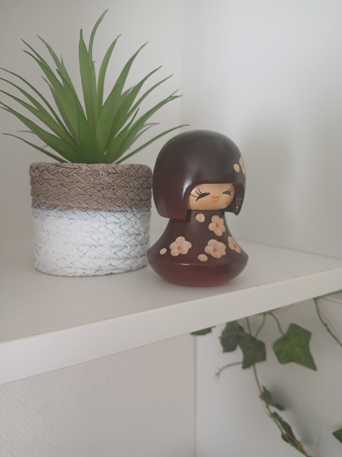 Rare Vintage creative kokeshi by Aoki Ryoka (1931-)