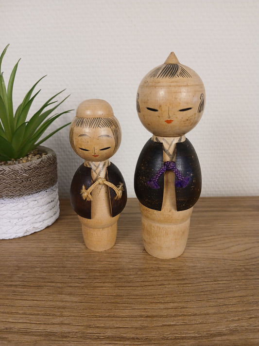 Vintage set Creative kokeshi by Hajime Miyashita(1940-)