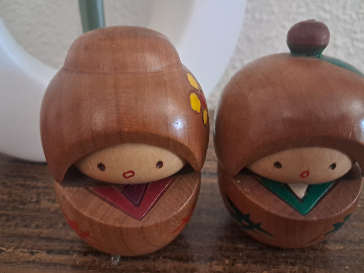 Vintage set off creative kokeshi by Masashi Takeda (1930-2015)