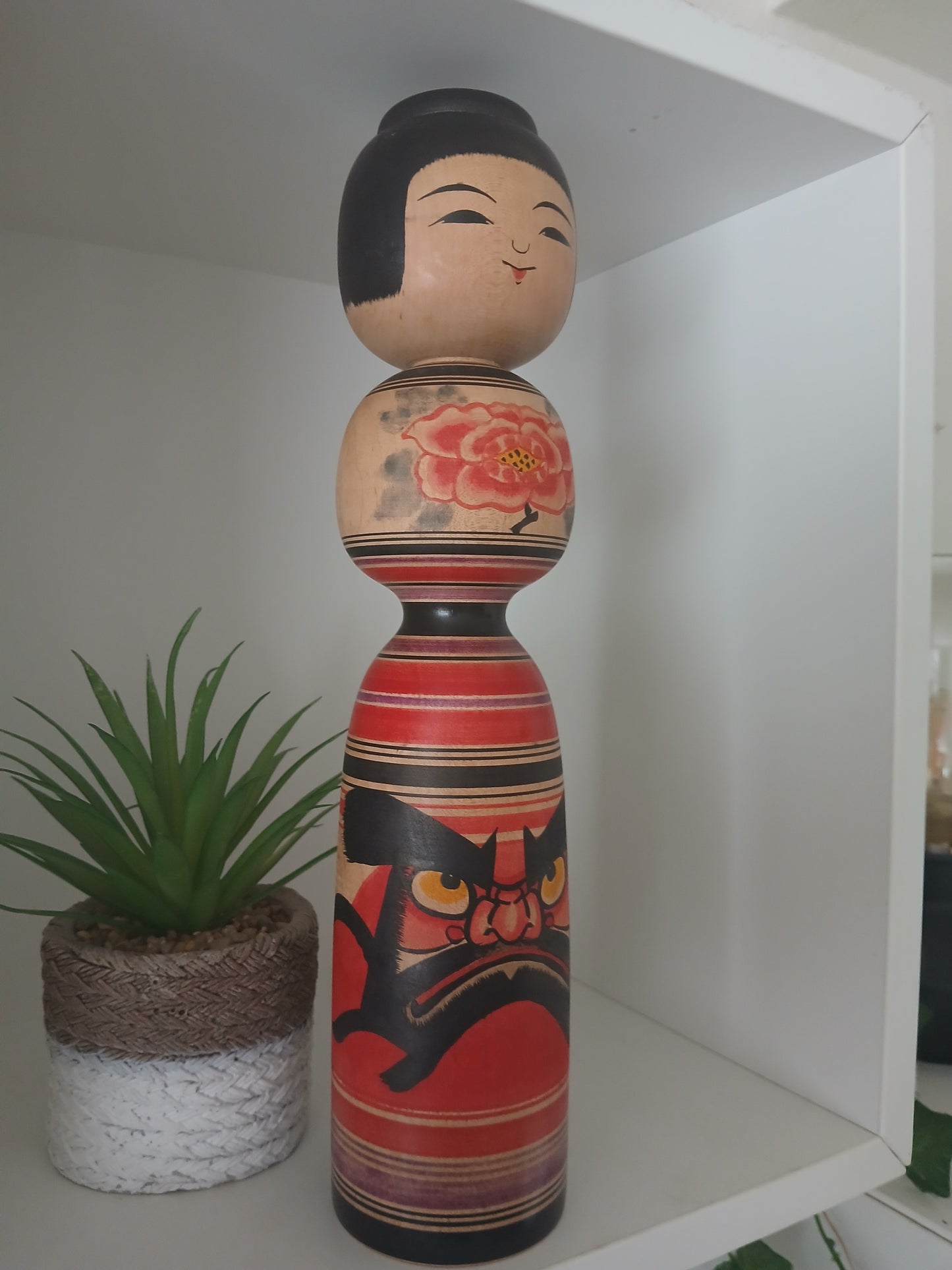 Vintage Traditional Tsugaru Daruma Kokeshi by Abo Muchihide (1950-)