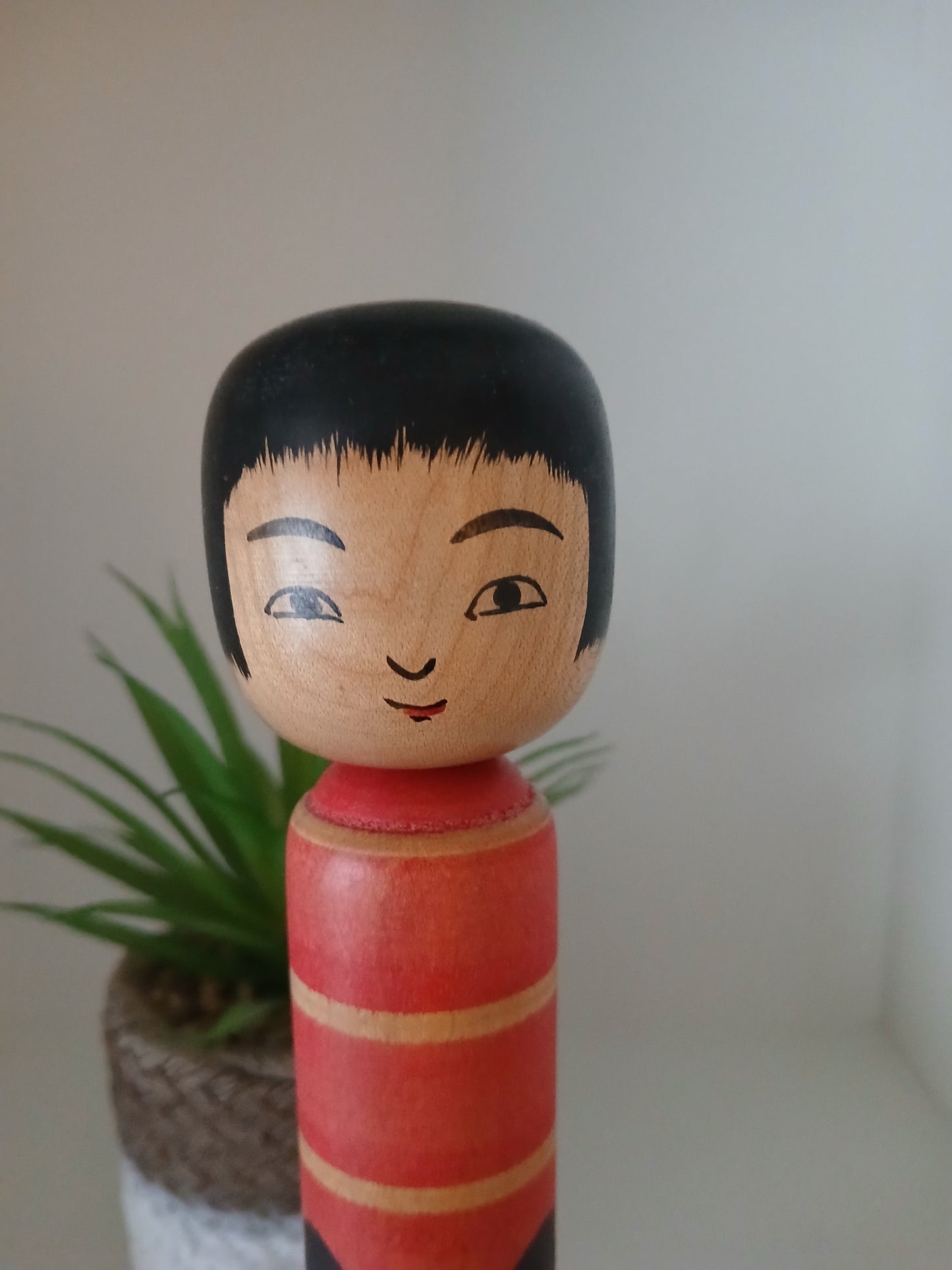 Vintage traditional Tsugaru kokeshi with Daruma