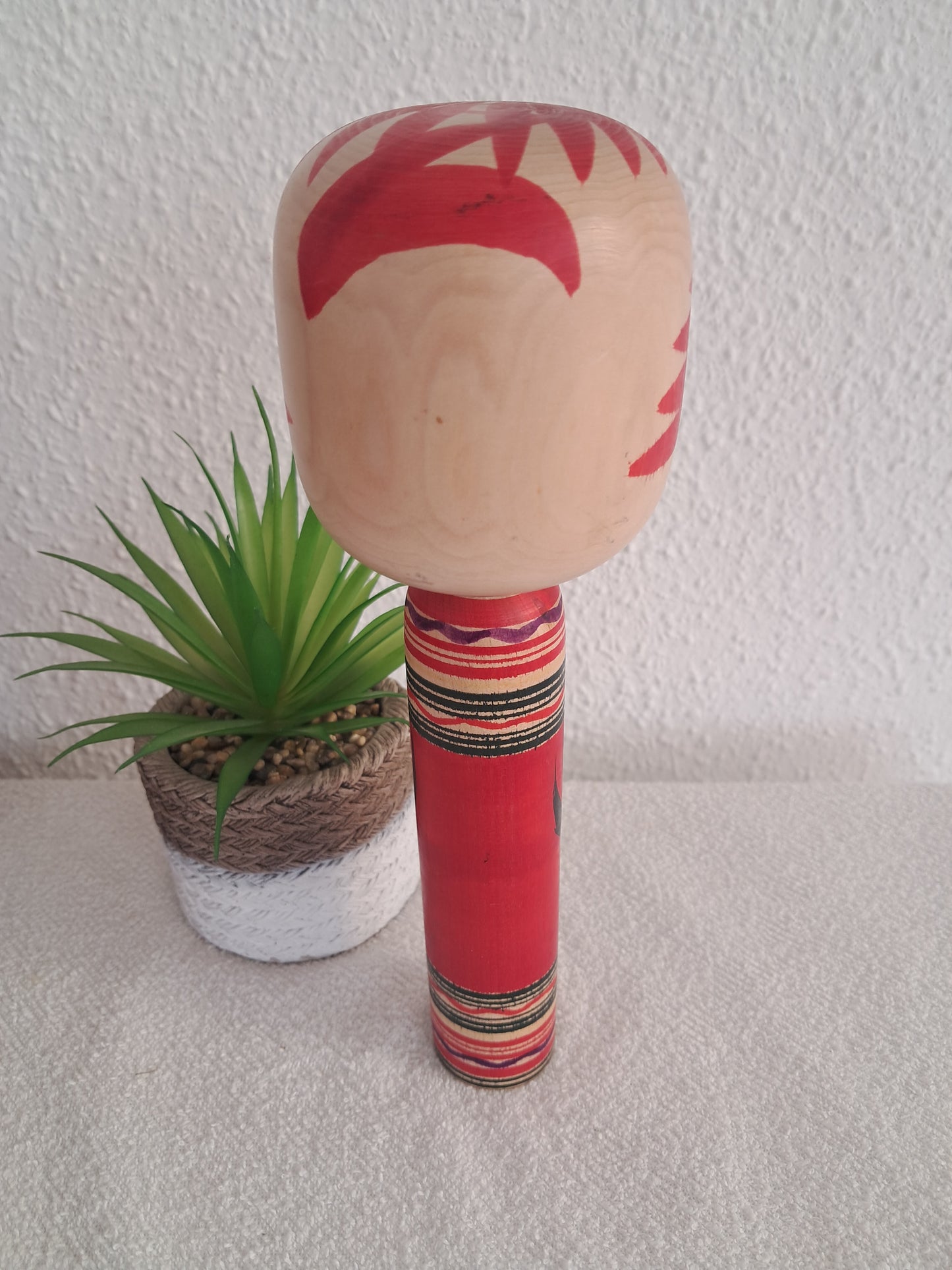 Vintage Togatta Kokeshi with Daruma made by Morimasa Sato (1926-2017)