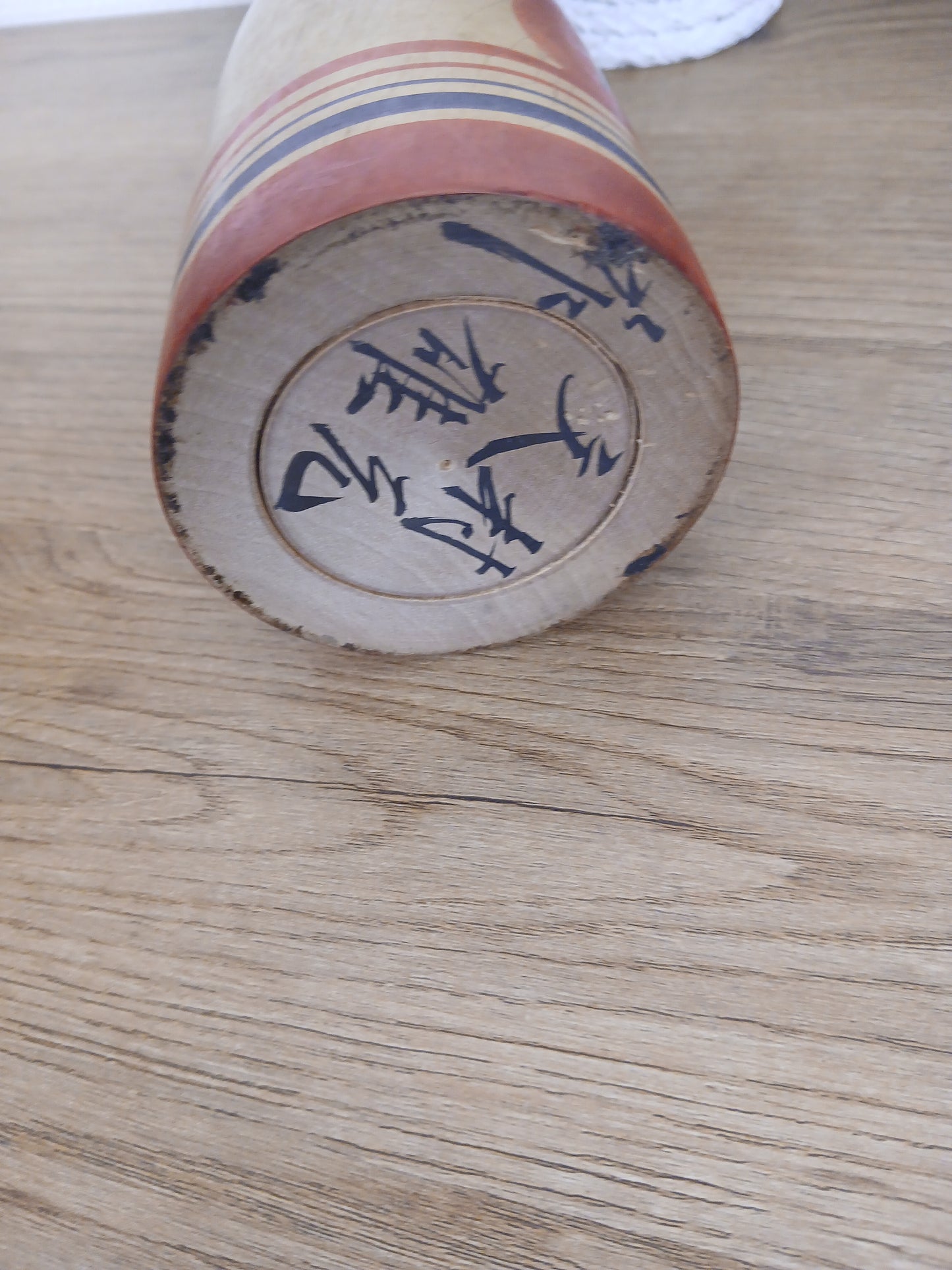 Vintage traditional Tsugaru kokeshi by Muramoto Fumio