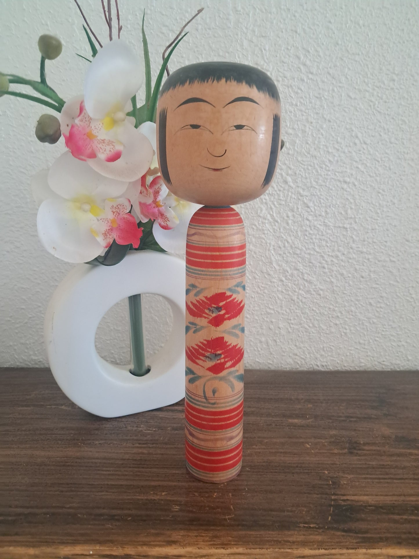 Vintage Hijori Kokeshi by Sato Bunkichi (1922-2008)- With rattle