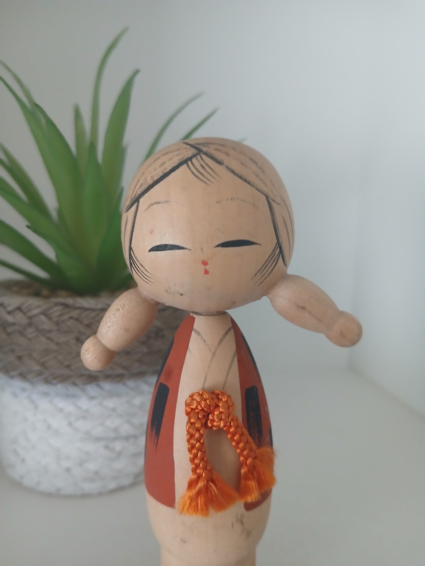 Cute creative kokeshi with lovely pigtails