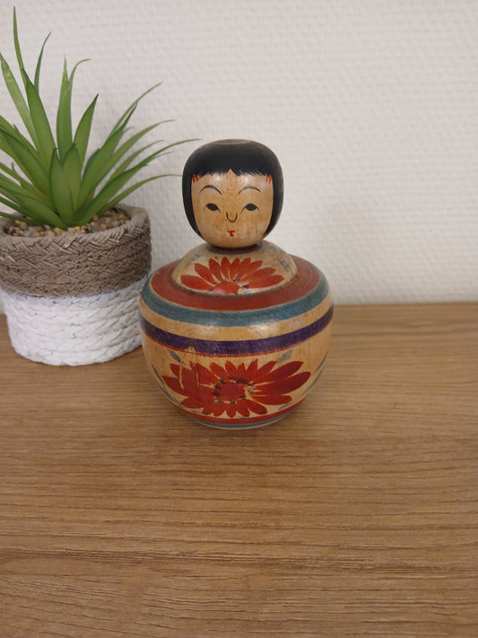 Vintage Ejiko kokeshi by Naoshi Okazaki (1911-1976) - Zaotakayu style