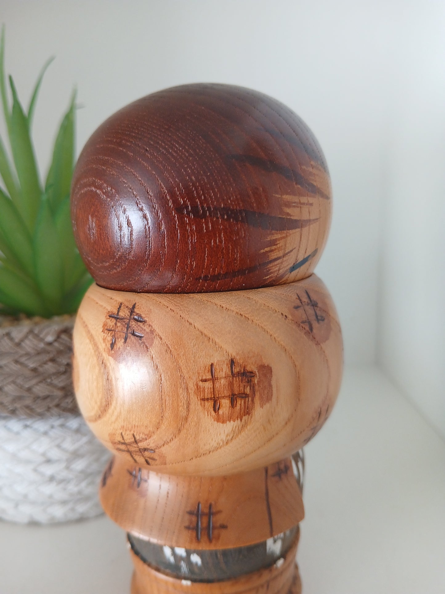 Rare Vintage Sosaku Kokeshi by Aoki Ryoka (1931-) 