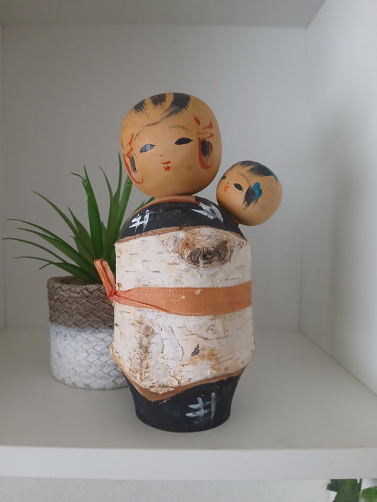 Vintage creative kokeshi - Mother and child