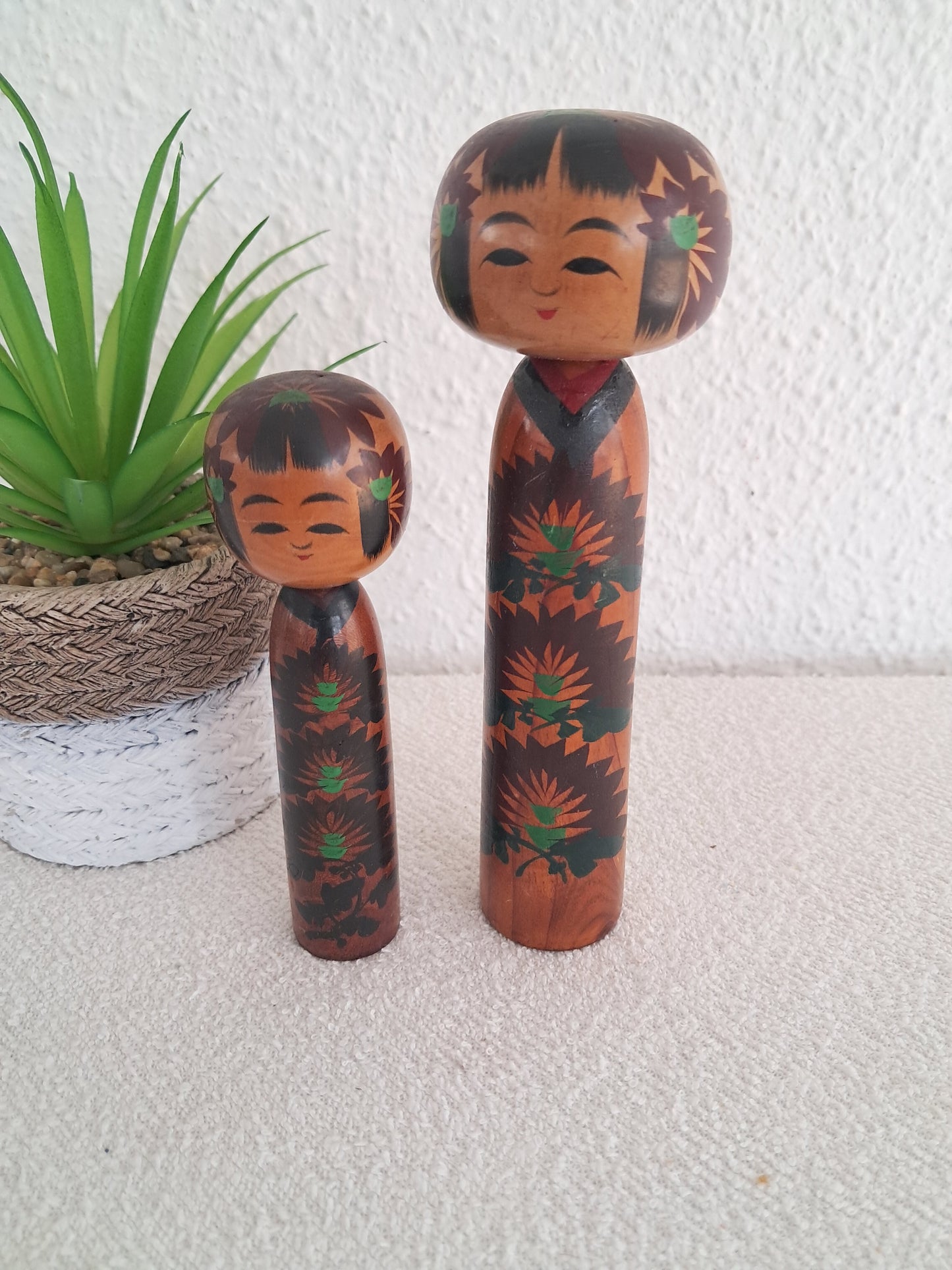 Set off two Rare Vintage Creative Kokeshi by Hitokura Masamkido