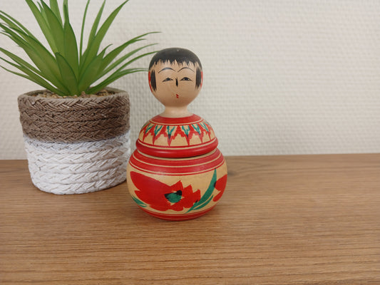 Vintage Ejiko kokeshi by Umeki Shuichi - With container