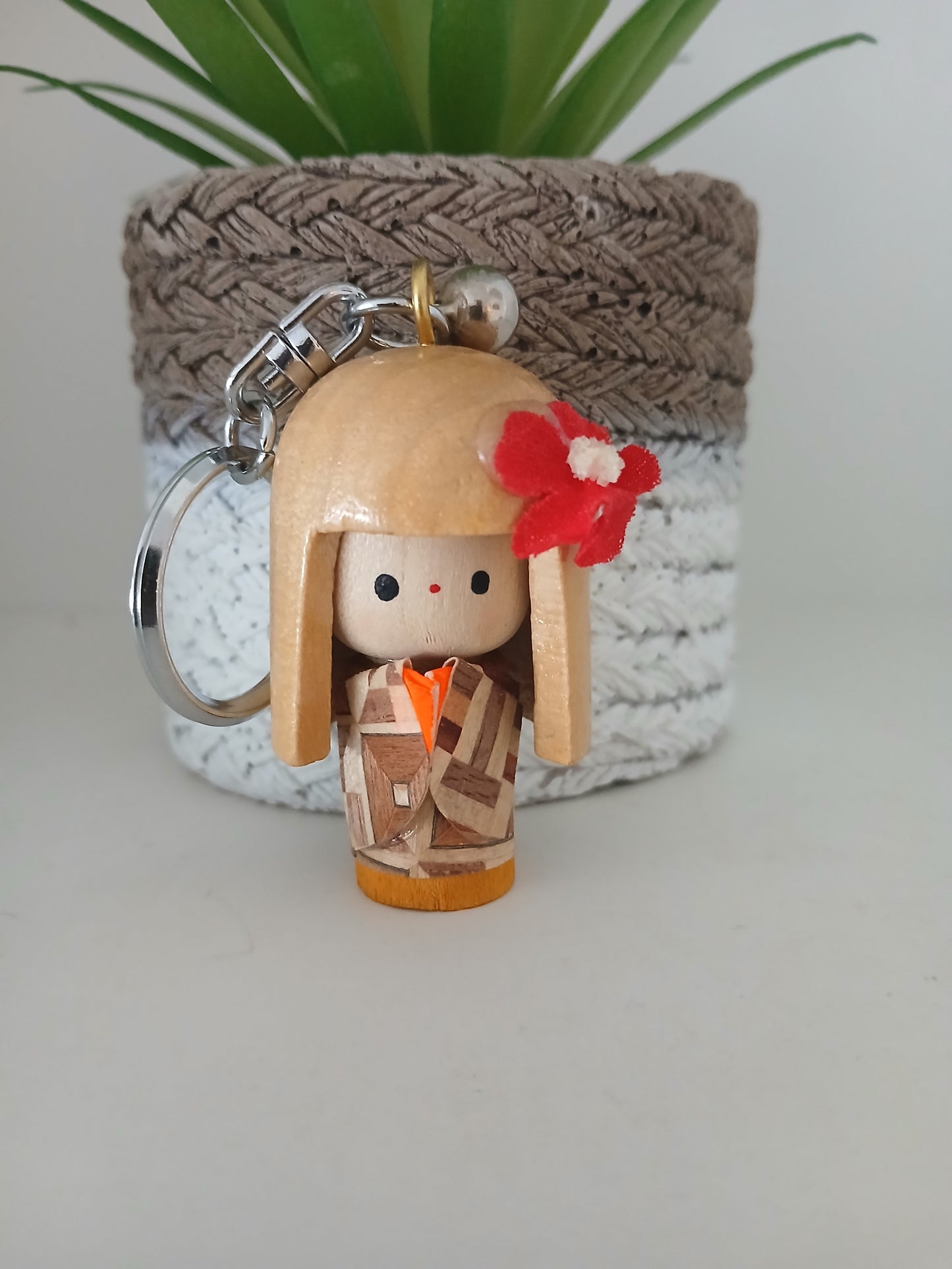 Vintage key ring kokeshi
