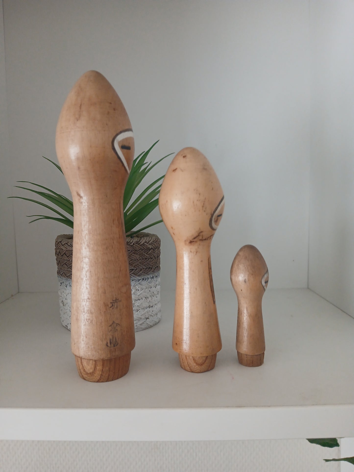 Vintage set of 3 creative kokeshi by Isamu Yamakawa
