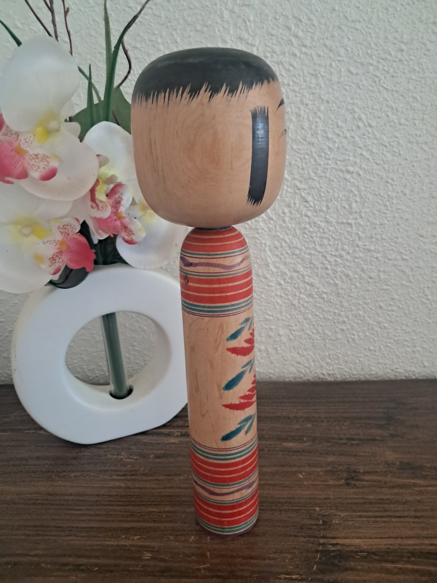 Vintage Hijori Kokeshi by Sato Bunkichi (1922-2008)- With rattle