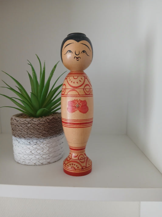 Vintage Tsugaro Kokeshi by Okuse Tetsunori (1940-1992)