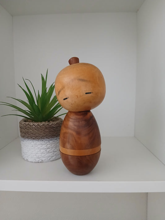 Cute vintage creative kokeshi with bun