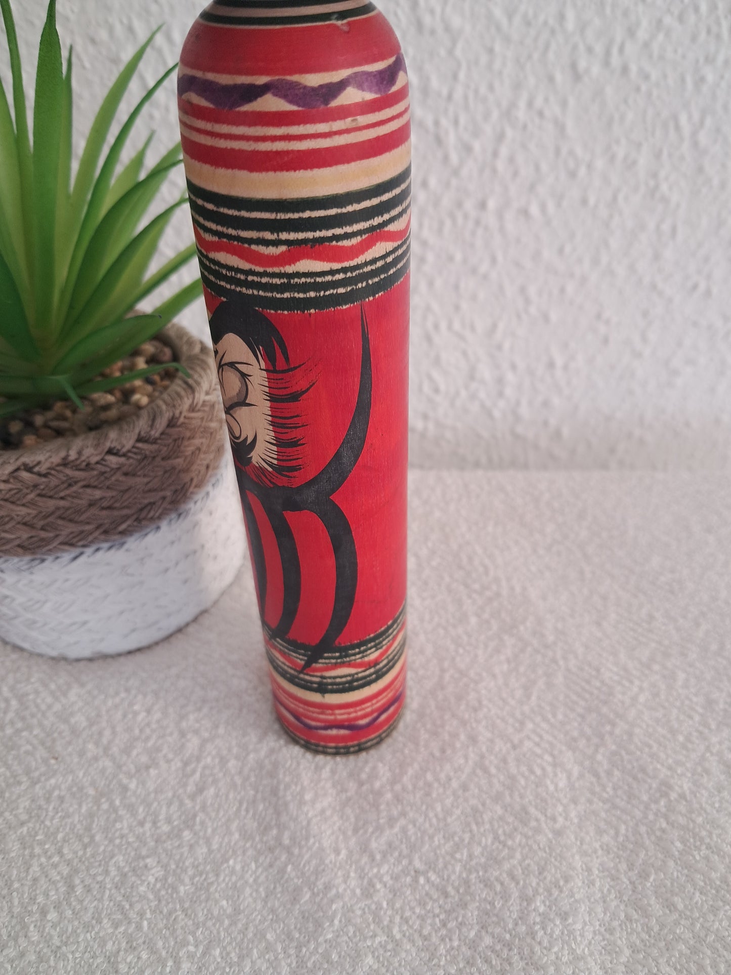 Vintage Togatta Kokeshi with Daruma made by Morimasa Sato (1926-2017)