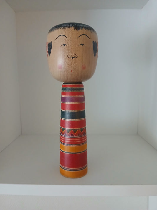 Vintage traditional Yajiro Kokeshi doll by Seikou Sato