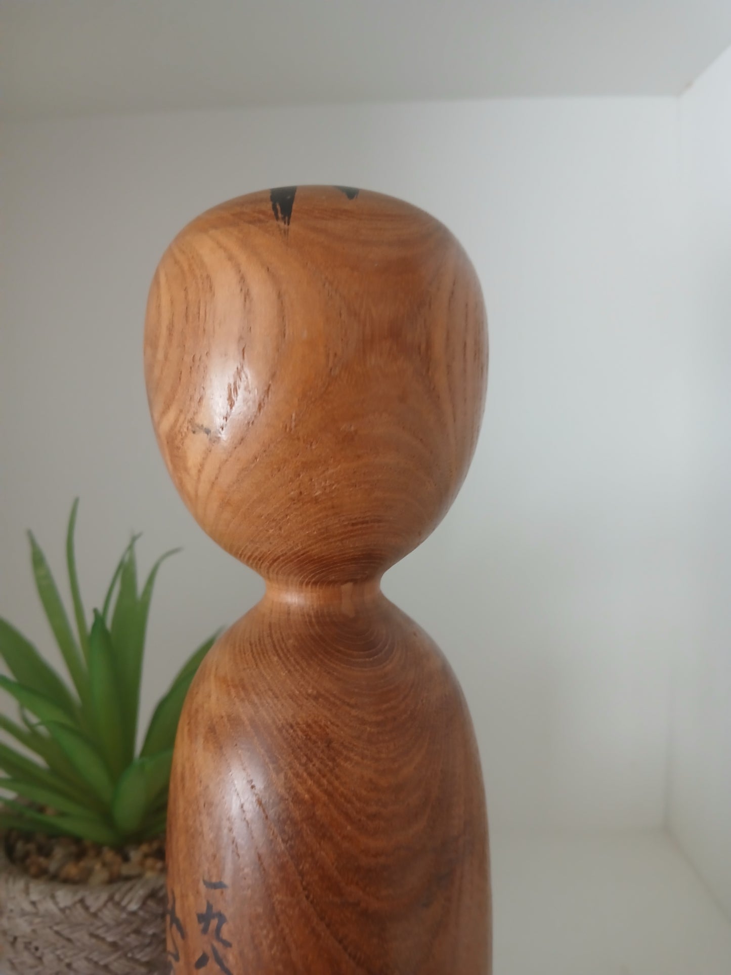 Vintage black monochrome Kijiyama Kokeshi by Ogura Kyutaro (1906 -1998)