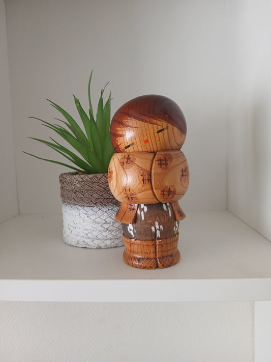 Rare Vintage Sosaku Kokeshi by Aoki Ryoka (1931-) 