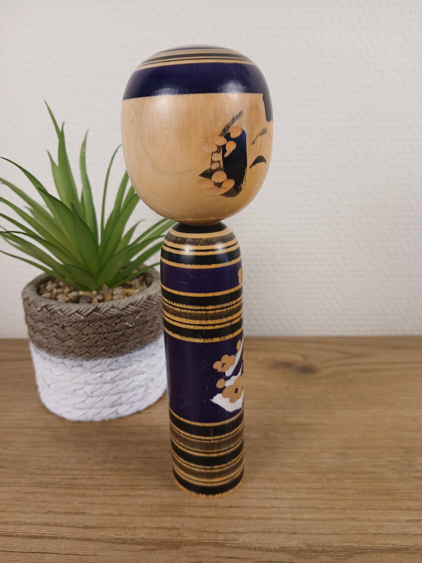 Vintage purple kokeshi by Sasaki Katsumi