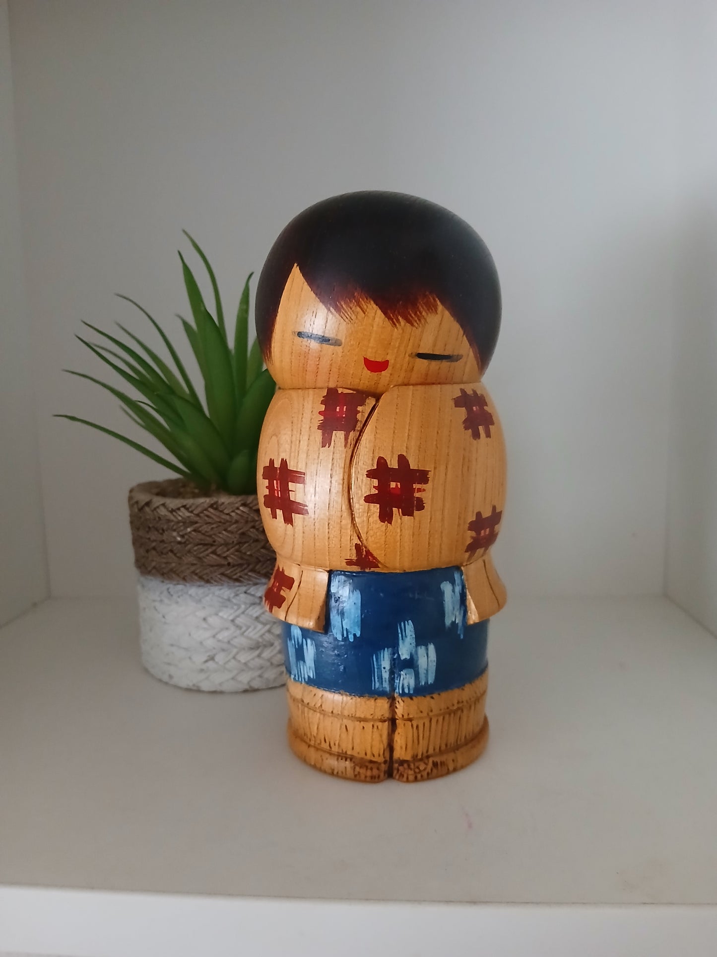Rare Vintage Sosaku Kokeshi by Aoki Ryoka (1931-) 