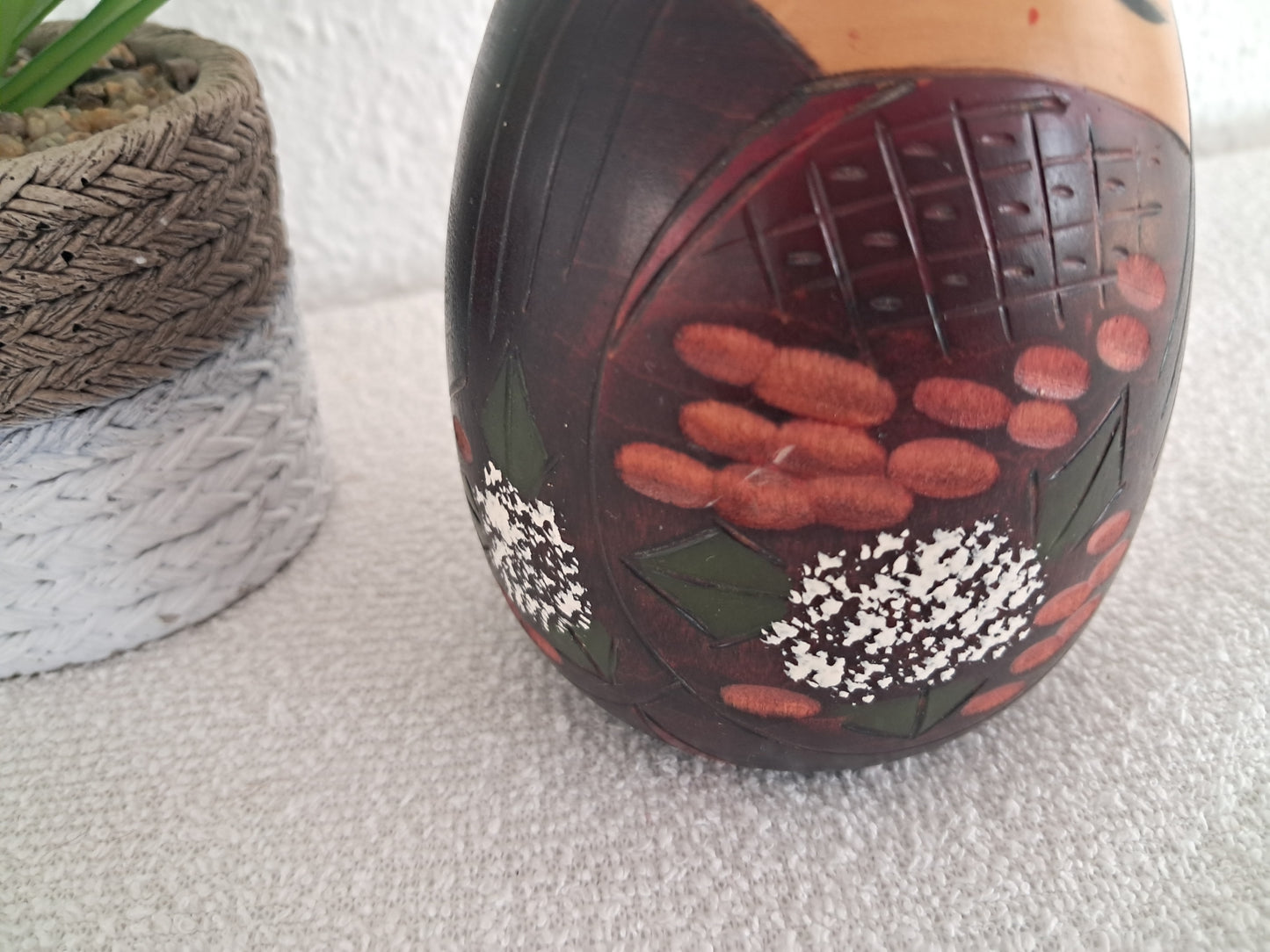 Vintage Sosaku kokeshi by female artisan Chieko