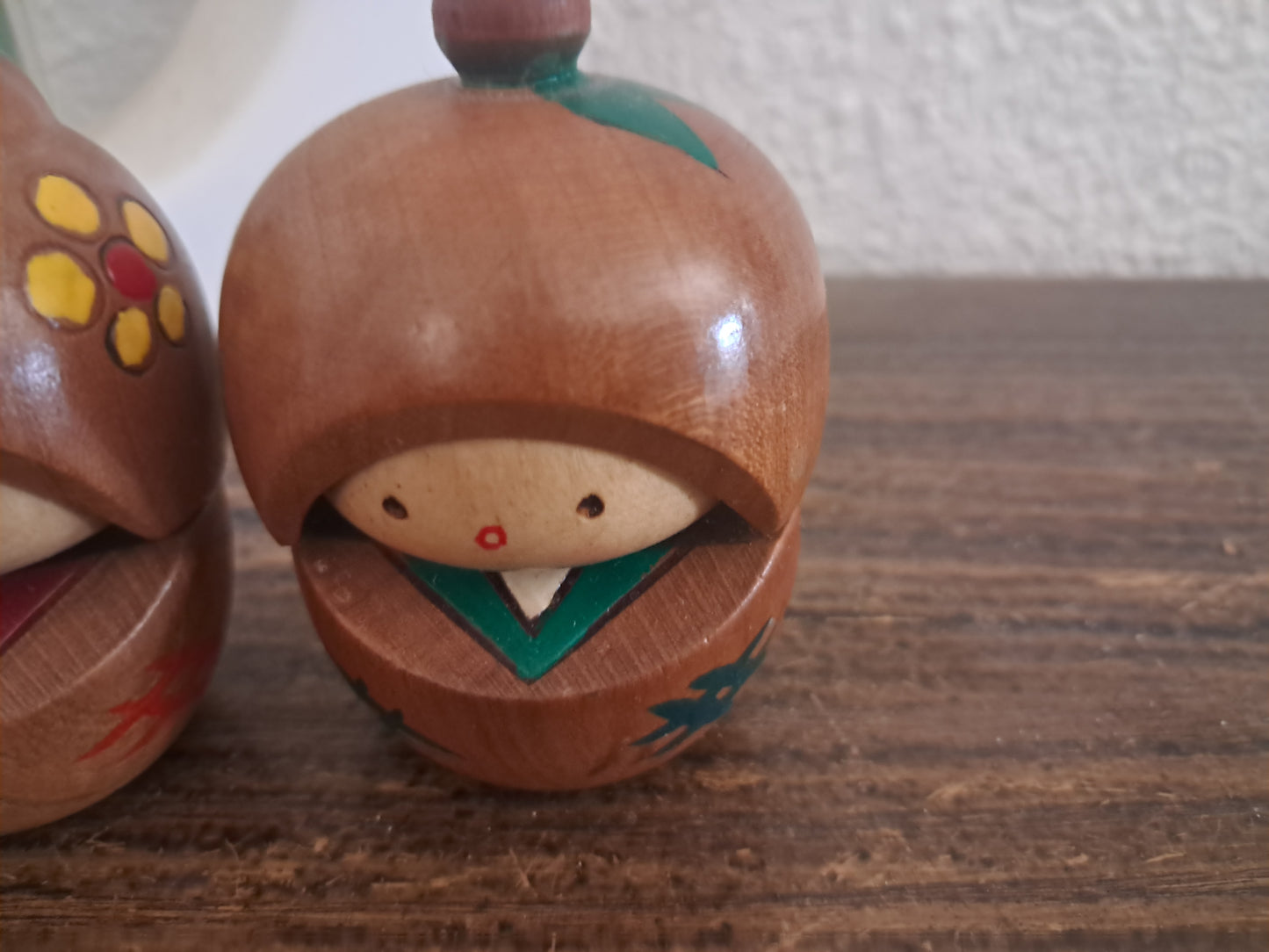 Vintage set off creative kokeshi by Masashi Takeda (1930-2015)