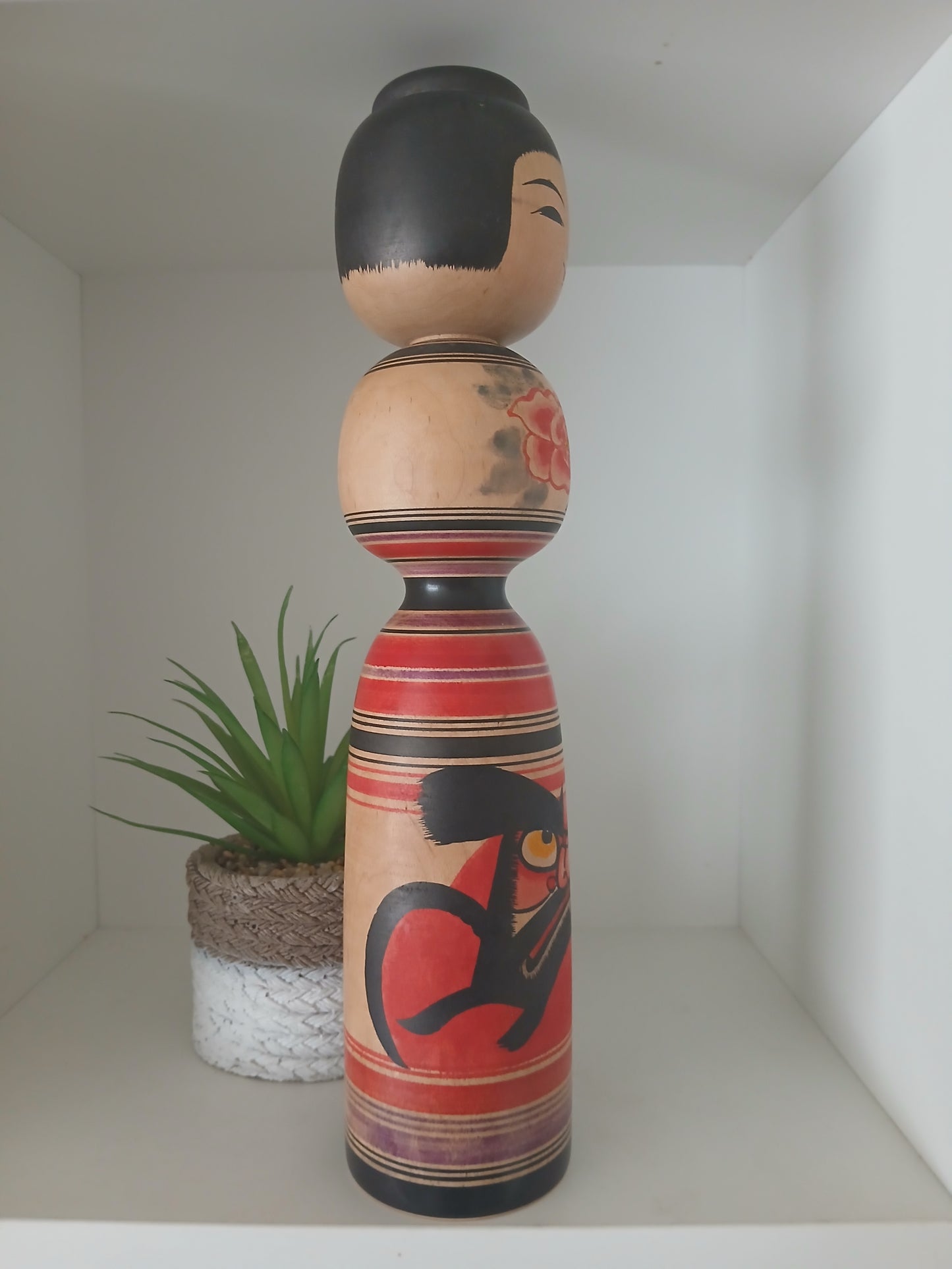 Vintage Traditional Tsugaru Daruma Kokeshi by Abo Muchihide (1950-)