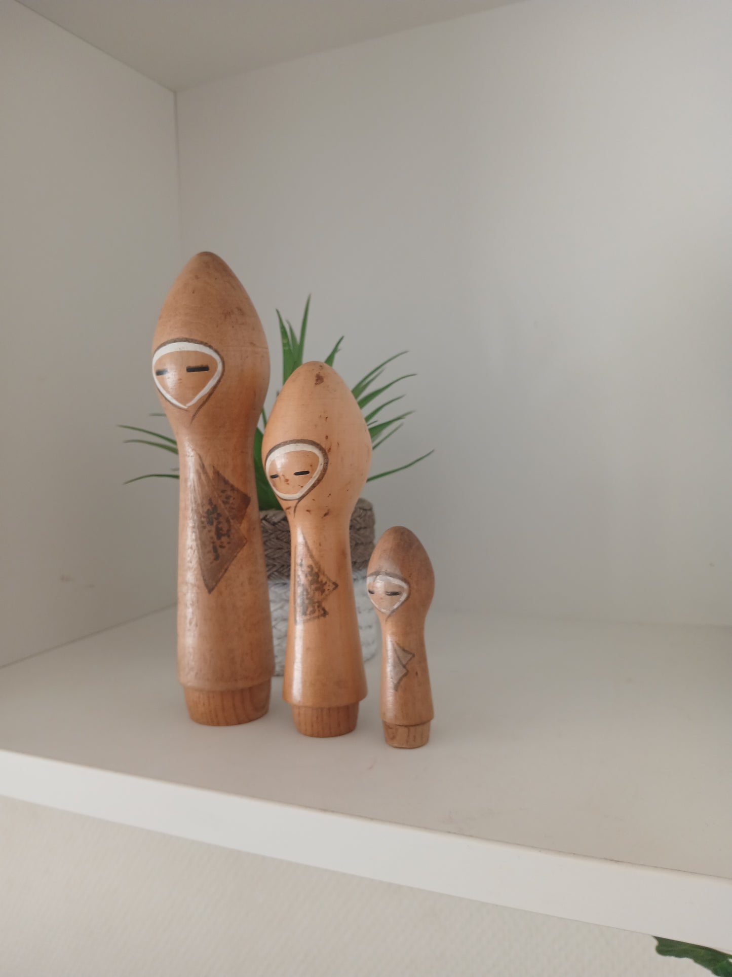 Vintage set of 3 creative kokeshi by Isamu Yamakawa