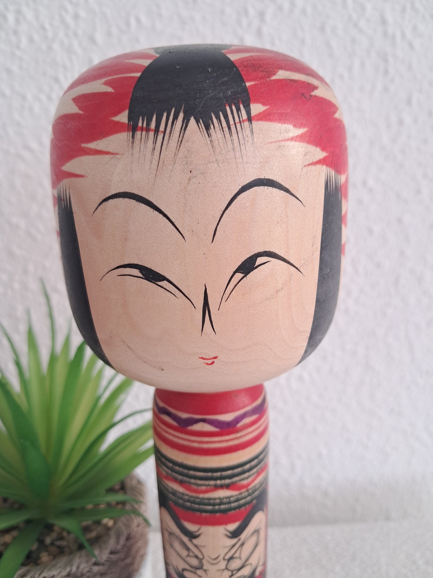 Vintage Togatta Kokeshi with Daruma made by Morimasa Sato (1926-2017)