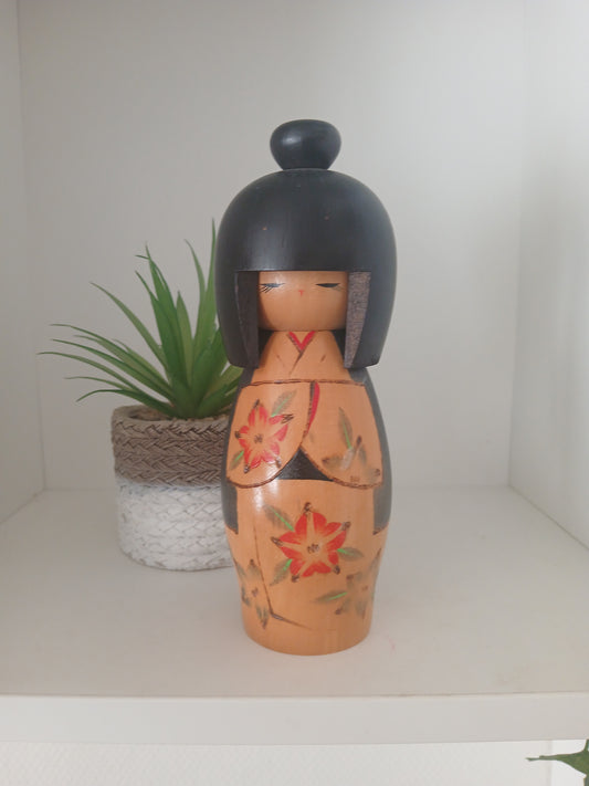 Vintage creative kokeshi by Kishi Sadao (1932-1998)