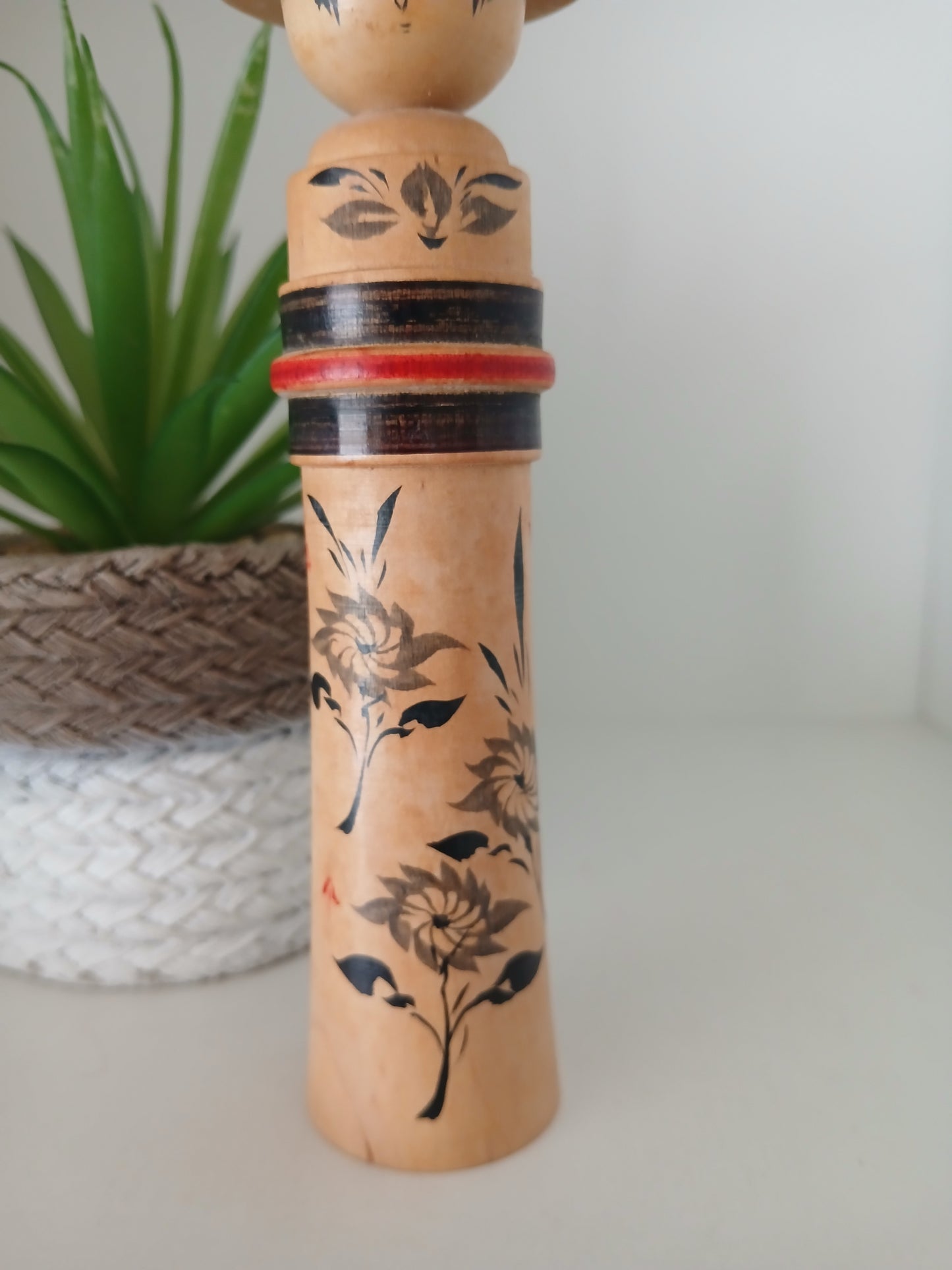 Vintage traditional Naruko kokeshi with hat