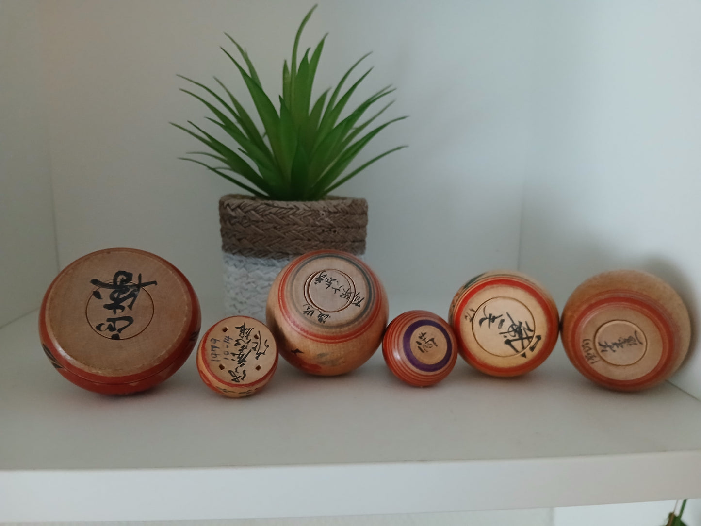 Vintage set of 6 different Ejiko kokeshi