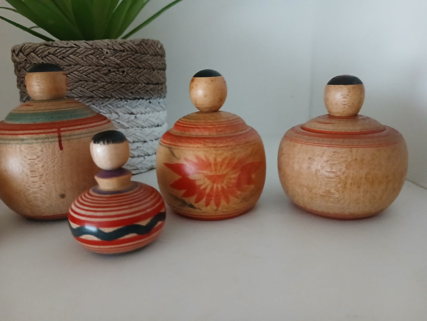 Vintage set of 6 different Ejiko kokeshi
