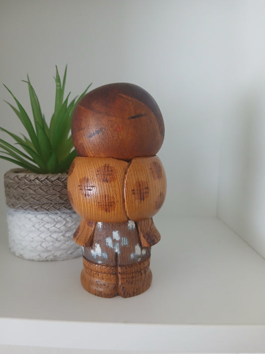 Rare Vintage Sosaku Kokeshi by Aoki Ryoka (1931-) 