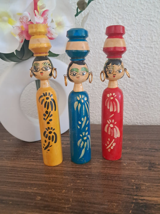 Set off 3 creative kokeshi