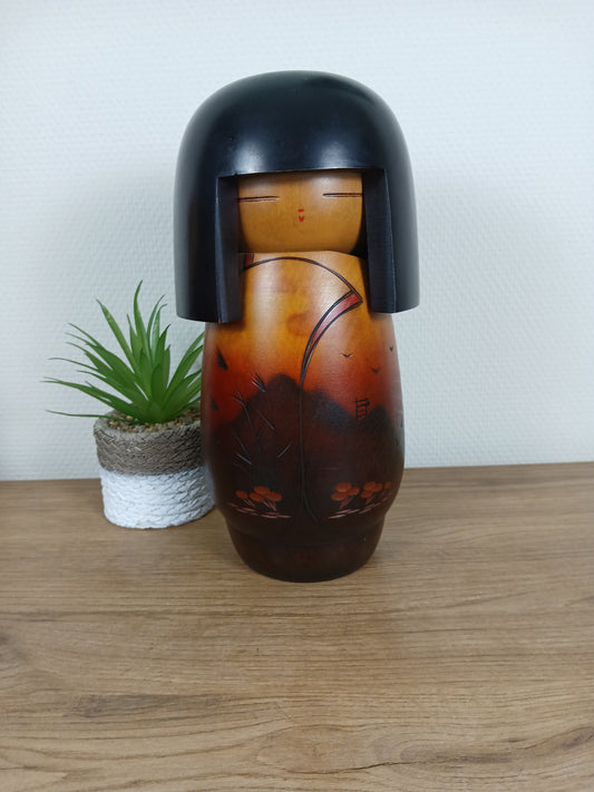 Vintage big chunky Gumma Kokeshi by Masae Fujikawa (1942-2015)