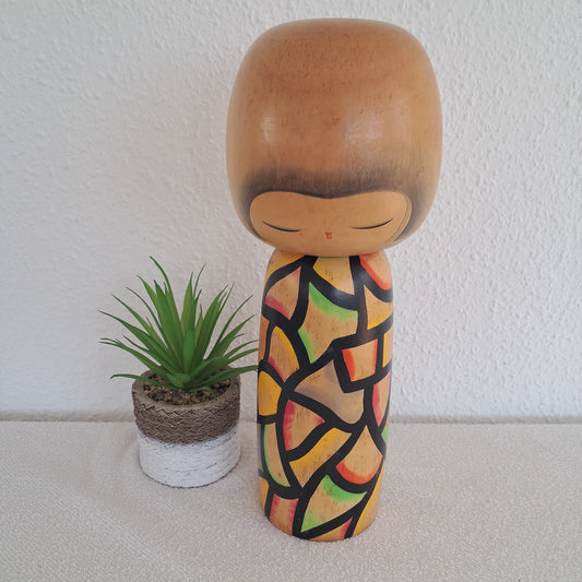 Exclusive BIG Sosaku kokeshi made by Yuji Kwase (1938-)