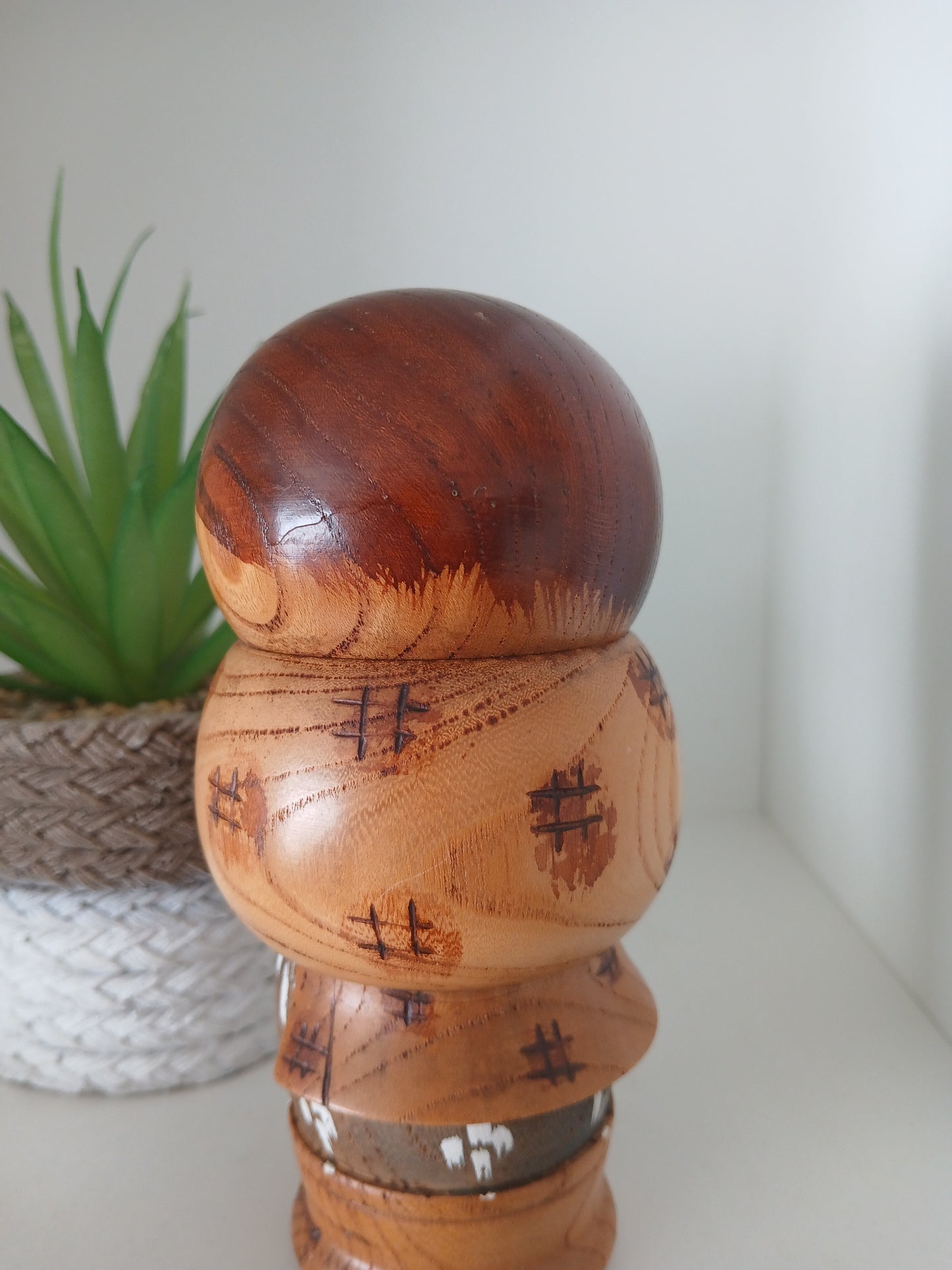 Rare Vintage Sosaku Kokeshi by Aoki Ryoka (1931-) 