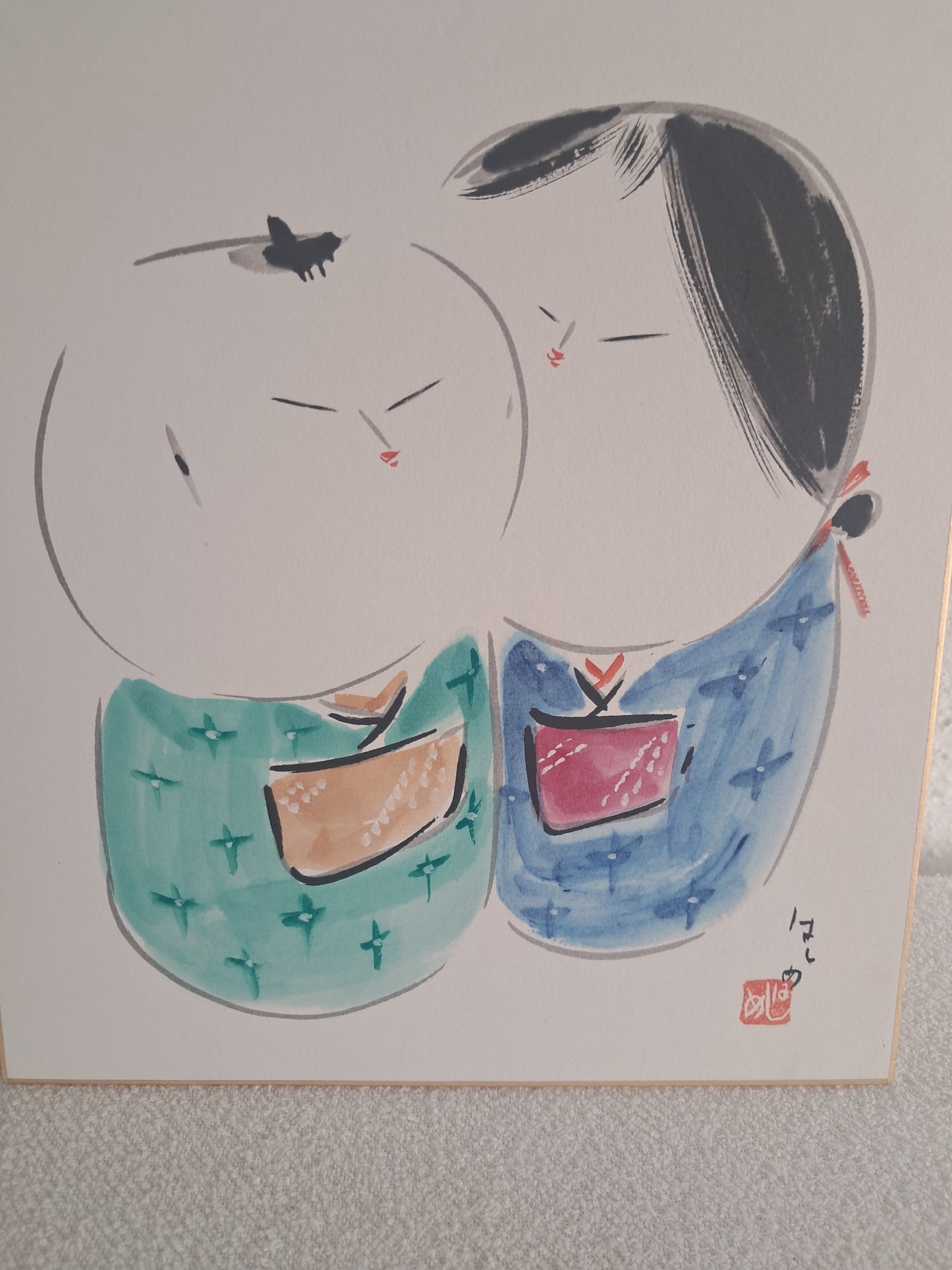 Rare Vintage painting by Prime minister award winner Takahashi Hajime (1918-2002)