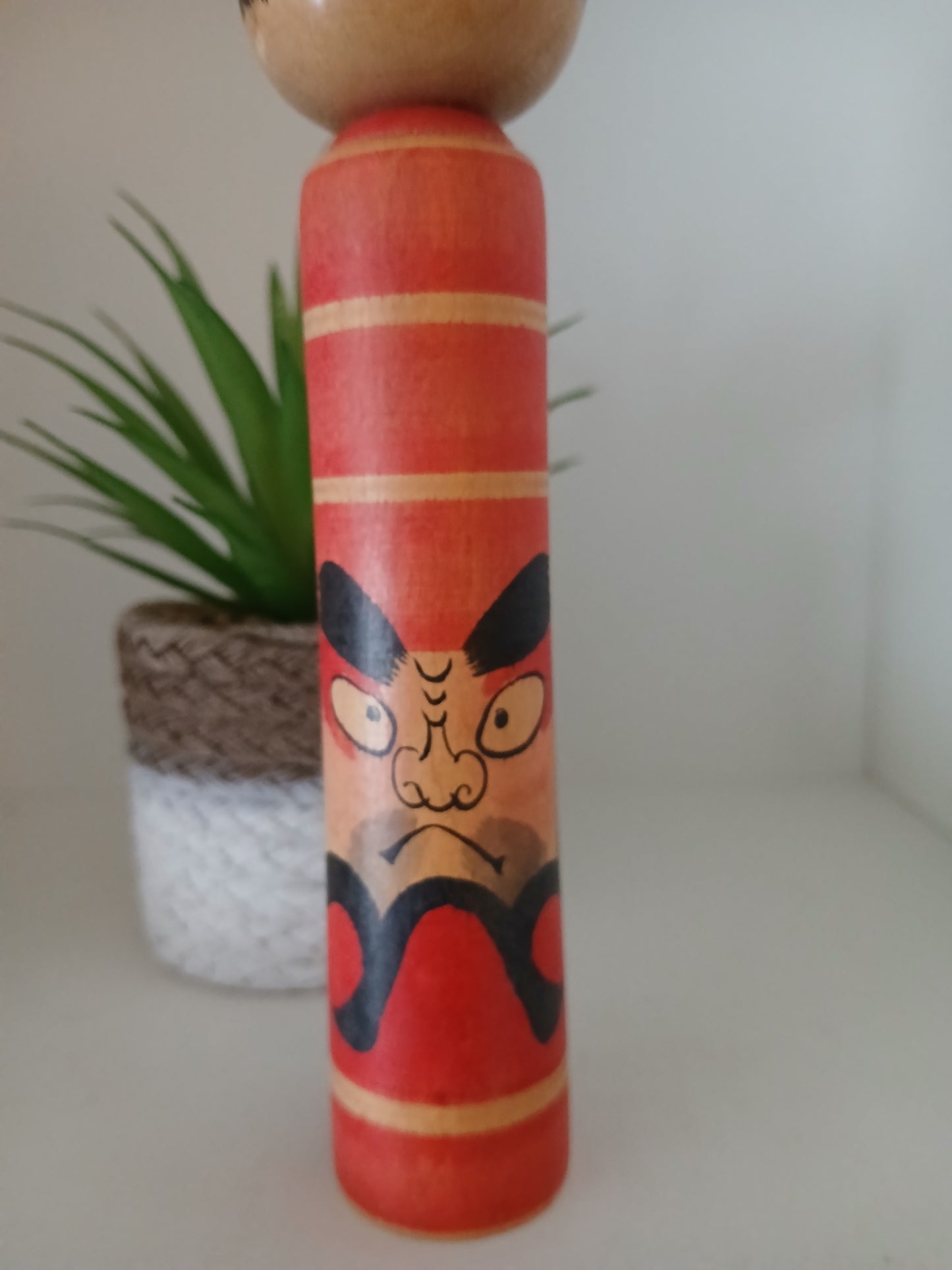 Vintage traditional Tsugaru kokeshi with Daruma