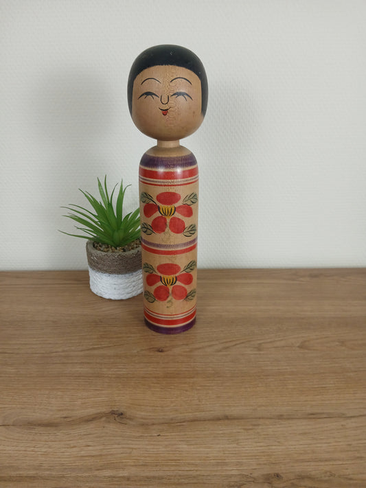 Rare Vintage traditional Tsugaru kokeshi by Mori Senzo (1922-2003)